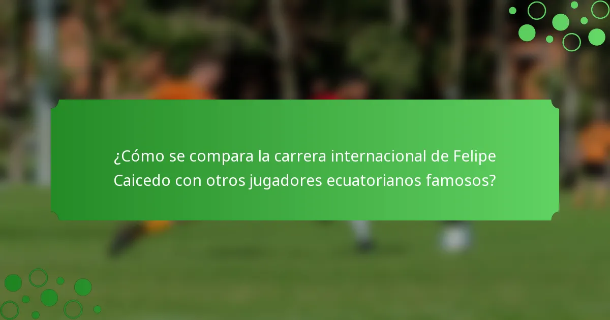 ¿Cómo se compara la carrera internacional de Felipe Caicedo con otros jugadores ecuatorianos famosos?