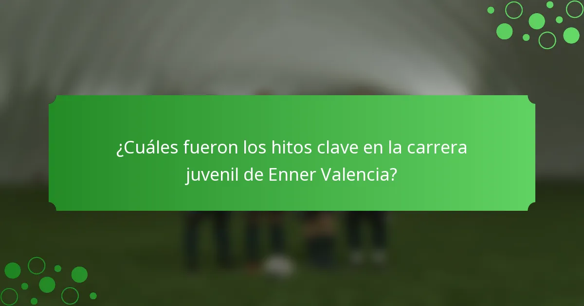¿Cuáles fueron los hitos clave en la carrera juvenil de Enner Valencia?