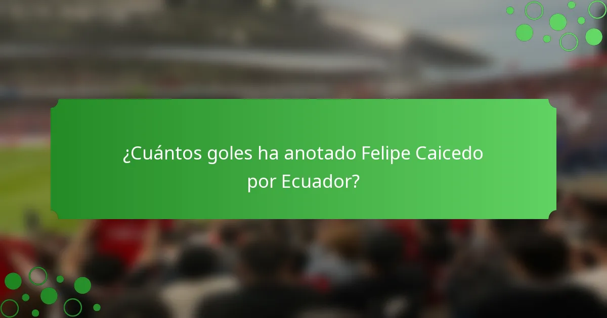 ¿Cuántos goles ha anotado Felipe Caicedo por Ecuador?