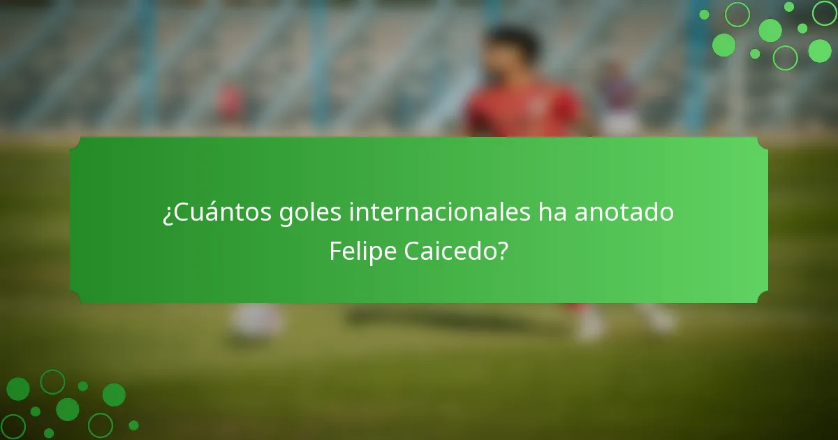 ¿Cuántos goles internacionales ha anotado Felipe Caicedo?