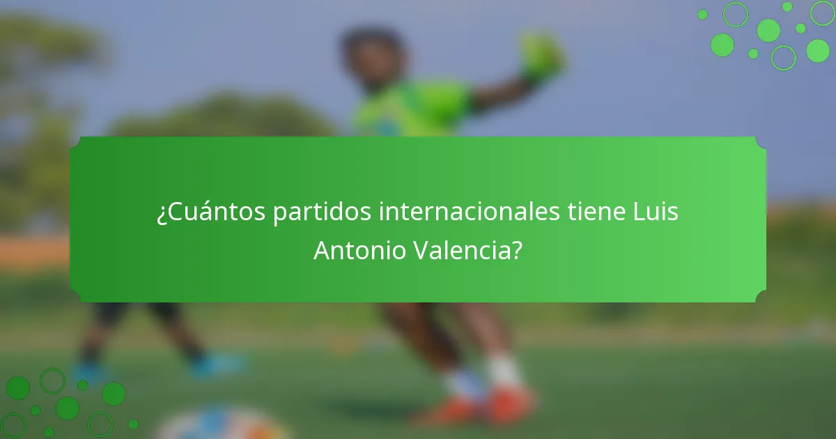 ¿Cuántos partidos internacionales tiene Luis Antonio Valencia?